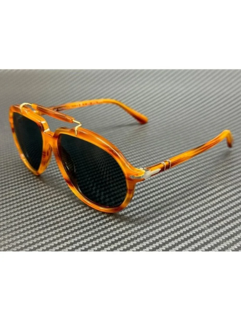 New Persol Men Striped Brown Sunglasses 57-13-140